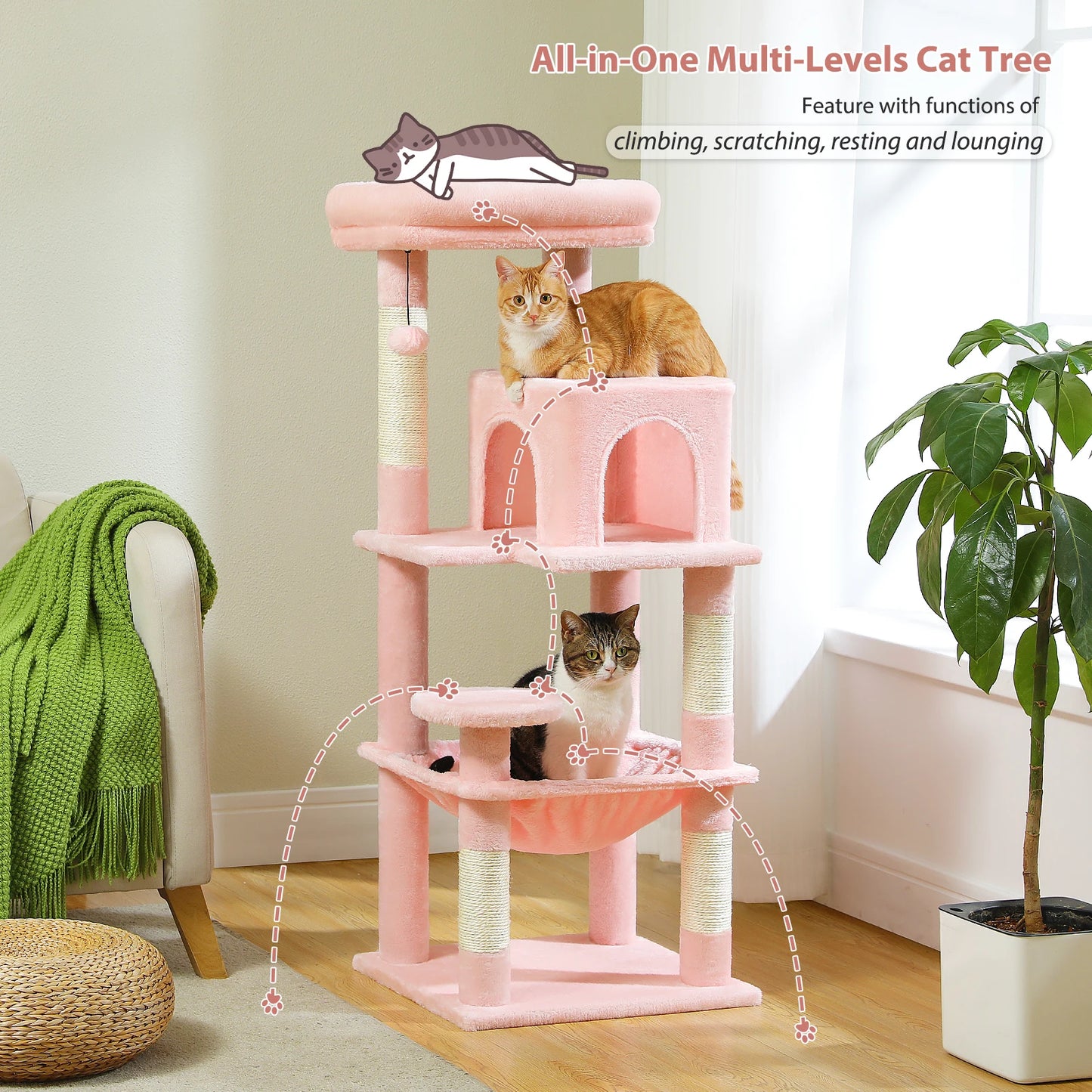 Tree Tower with Hammock, Condo & Large Top Perch