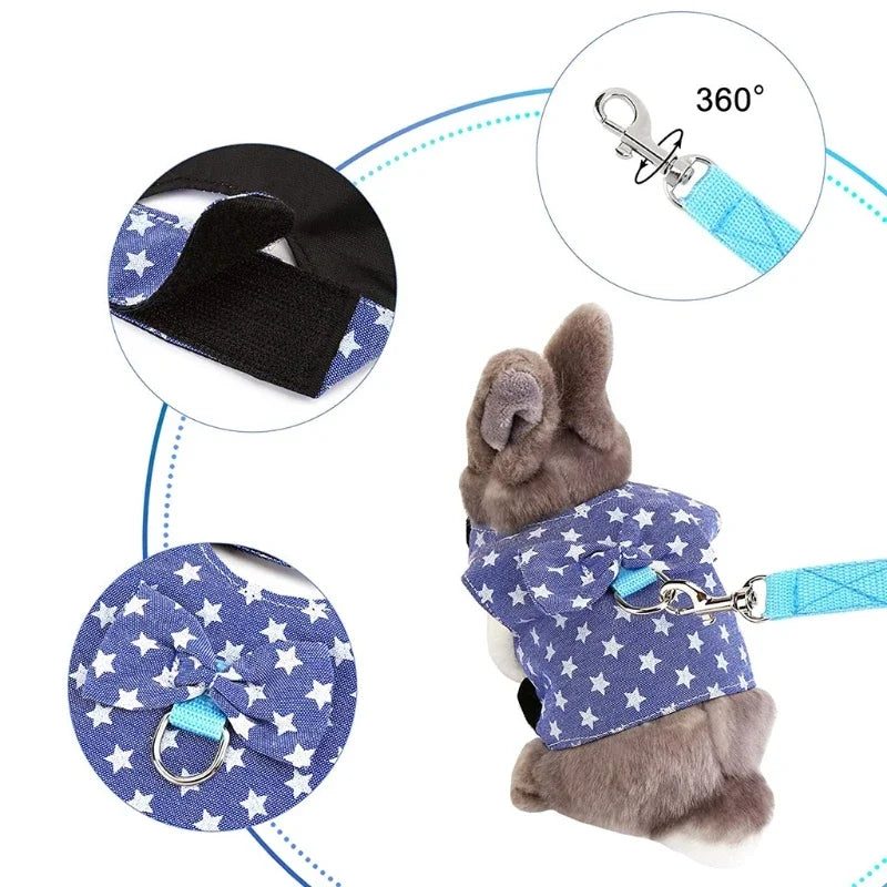 Cute Rabbit Walking Harness Set – Soft Vest with Leash for Outdoor Use