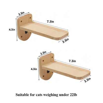 Wall Mounted Cat Climbing Shelf – 4-Step Stairway with Sisal Scratching Post