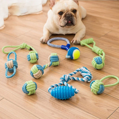 Cotton Rope Dog Chew Ball – Interactive Teeth Cleaning Toy for Small & Large Dogs