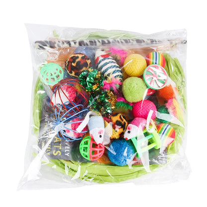 Cat Toy Variety Pack – Interactive Balls, Teasers & Sisal Mouse Set