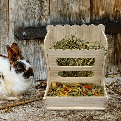 Wooden Rabbit Hay Feeder Rack