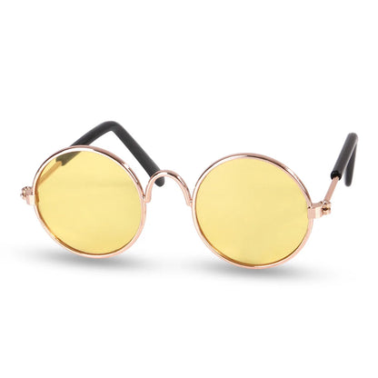 Vintage Round Pet Sunglasses – Fun Photo Prop for Cats & Small Dogs