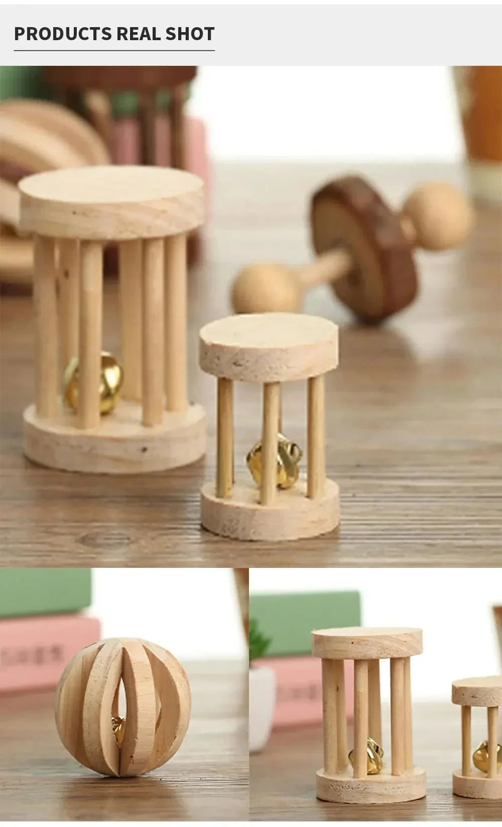 Wooden Rabbit Chew Toys – Natural Dental Roller Set