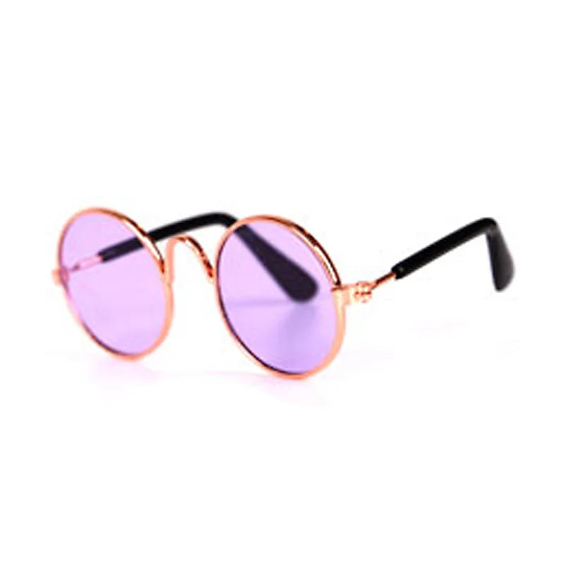 Vintage Round Pet Sunglasses – Fun Photo Prop for Cats & Small Dogs