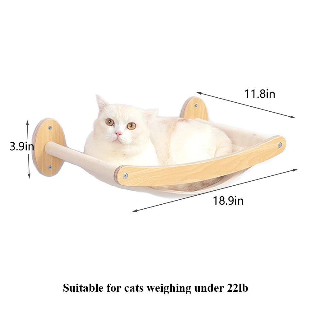 Wall Mounted Cat Climbing Shelf – 4-Step Stairway with Sisal Scratching Post