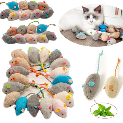 Catnip Rattle Mouse Toys – Interactive Plush Chase & Hunt Toys for Indoor Cat
