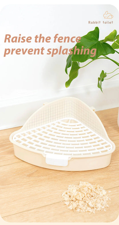 Rabbit Corner Litter Pan – Easy-Clean Bunny Toilet Box