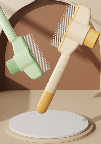 Self-Cleaning Pet Grooming Brush – One-Click Deshedding & Massage Comb for Dogs & Cats