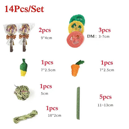 Natural Rabbit Chew Toy Set – Tooth Grinding & Dental Care Snacks