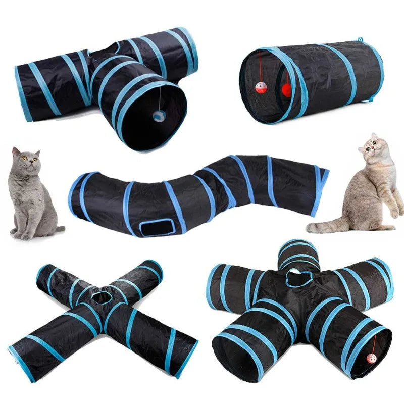 Foldable Pet Tunnel Toy – Interactive Play Tube for Cats & Rabbits
