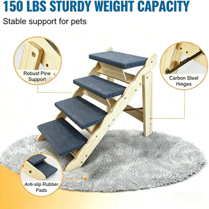 2-in-1 Wooden Dog Stairs & Ramp