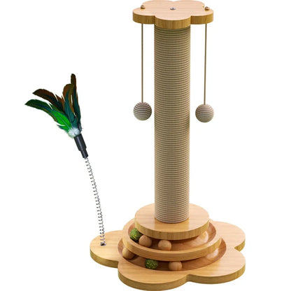 Wooden Cat Scratching Turntable