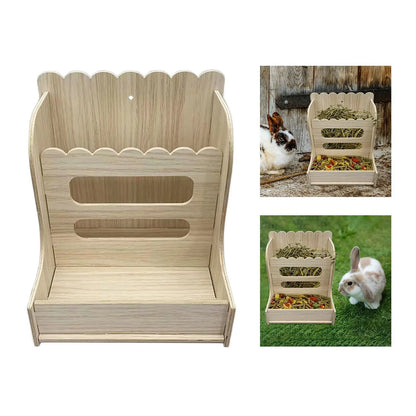 Wooden Rabbit Hay Feeder Rack