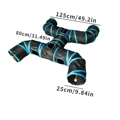 Foldable Pet Tunnel Toy – Interactive Play Tube for Cats & Rabbits