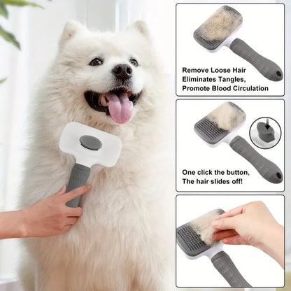 Self-Cleaning Pet Grooming Brush