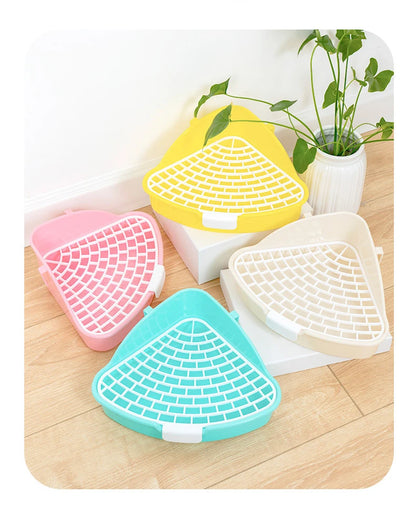 Rabbit Corner Litter Pan – Easy-Clean Bunny Toilet Box