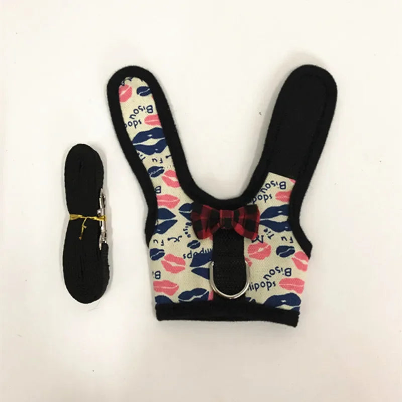 Cute Rabbit Walking Harness Set – Soft Vest with Leash for Outdoor Use