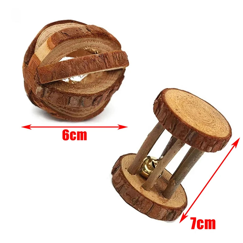 Wooden Rabbit Chew Toys – Natural Dental Roller Set