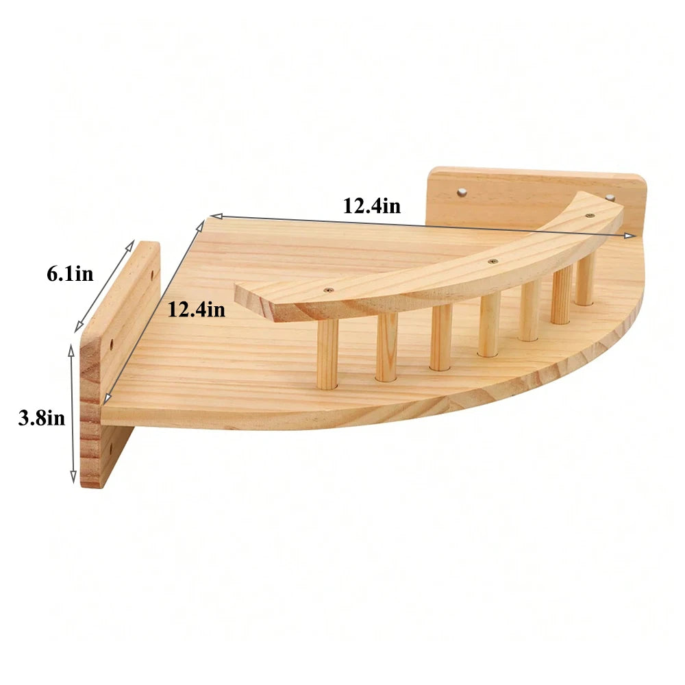 Wall Mounted Cat Climbing Shelf – 4-Step Stairway with Sisal Scratching Post