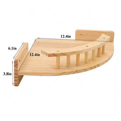 Wall Mounted Cat Climbing Shelf – 4-Step Stairway with Sisal Scratching Post