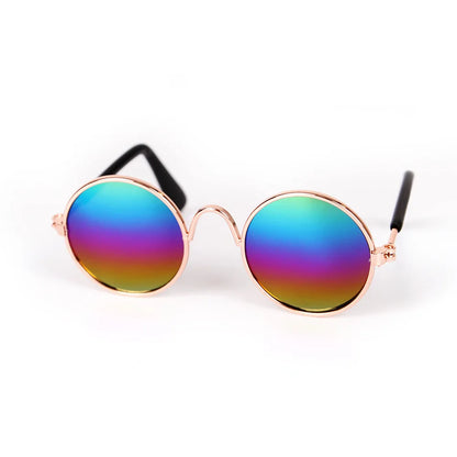 Vintage Round Pet Sunglasses – Fun Photo Prop for Cats & Small Dogs