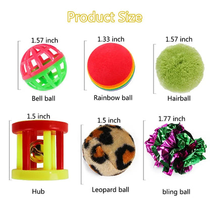 Cat Toy Variety Pack – Interactive Balls, Teasers & Sisal Mouse Set