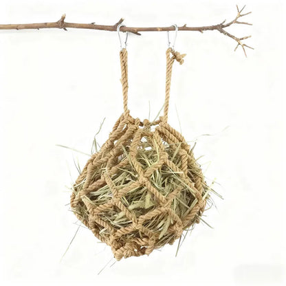 Hanging Rabbit Hay Feeder Bag – Durable Cage Hay Holder