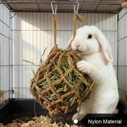 Hanging Rabbit Hay Feeder Bag – Durable Cage Hay Holder