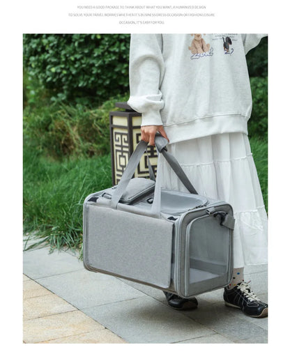 Premium Large Capacity Travel Bag for Cats, Dogs & Rabbits
