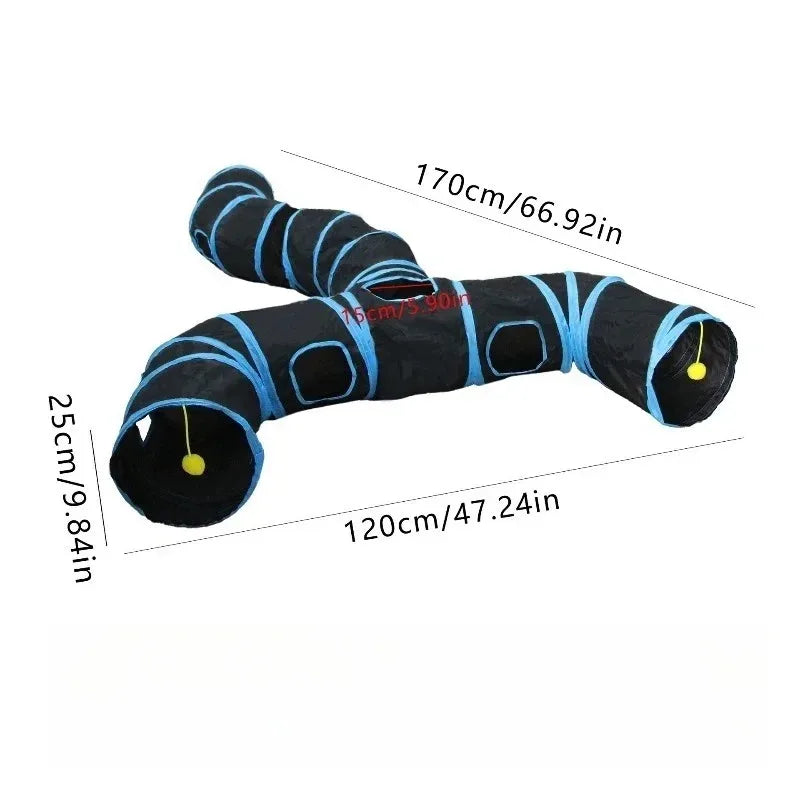 Foldable Pet Tunnel Toy – Interactive Play Tube for Cats & Rabbits