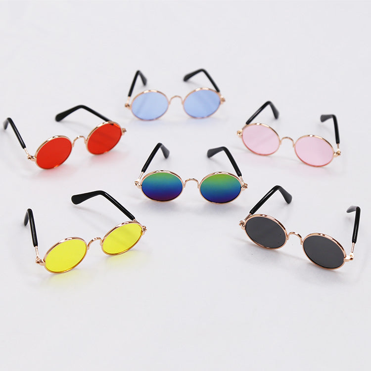 Vintage Round Pet Sunglasses – Fun Photo Prop for Cats & Small Dogs