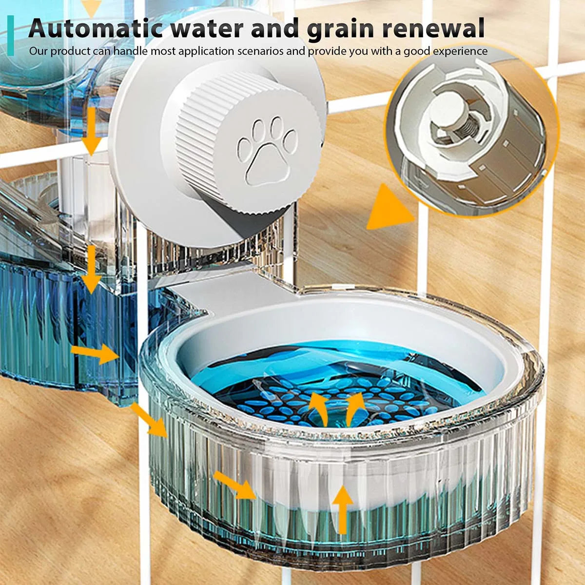 Gravity Rabbit Feeder & Water Dispenser Set – Hanging Automatic Feeding System
